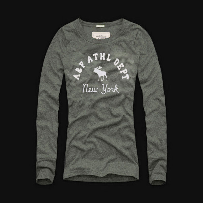 Abercrombie Fitch Mujeres De Cuello Redondo Largo Remera AF8133
